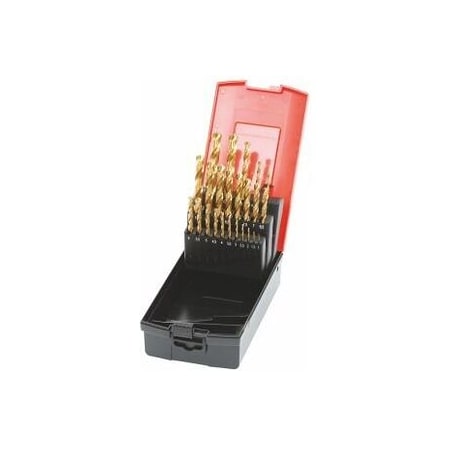 Holex Jobber drill set HSS No. 114360 in a case, TiN, Type: 1-10-5 115245 1-10,5